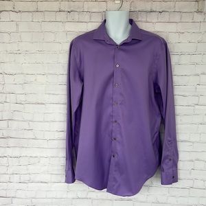 CK Calving Klein slim fit non iron 36-37 tall 80’s 2 ply mens shirt